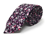 Urban-Peacock Men's Fashion Wedding Floral Slim Necktie: Plum - Small Print
