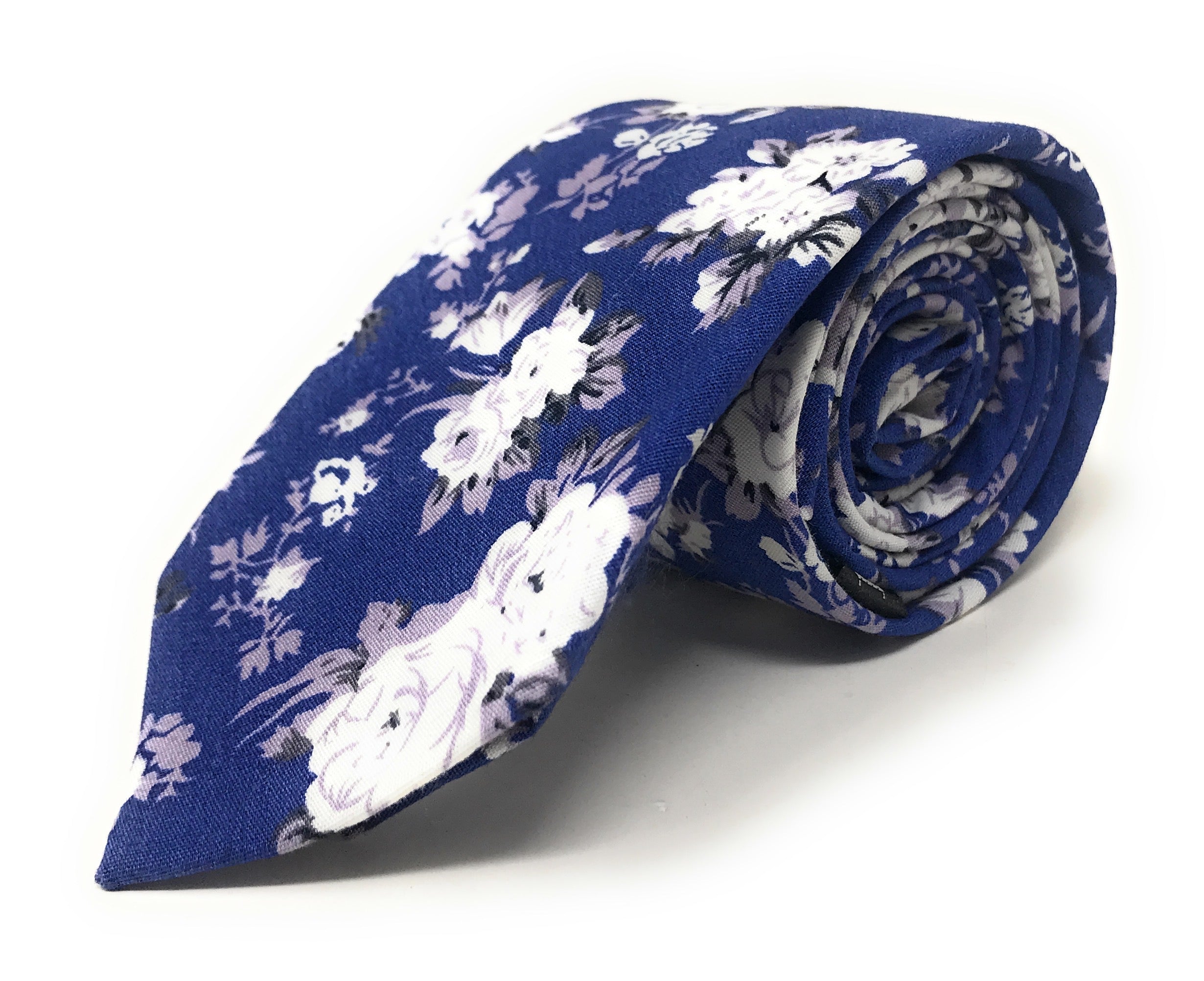 Urban-Peacock Men's Fashion Wedding Floral Slim Necktie: Royal Blue