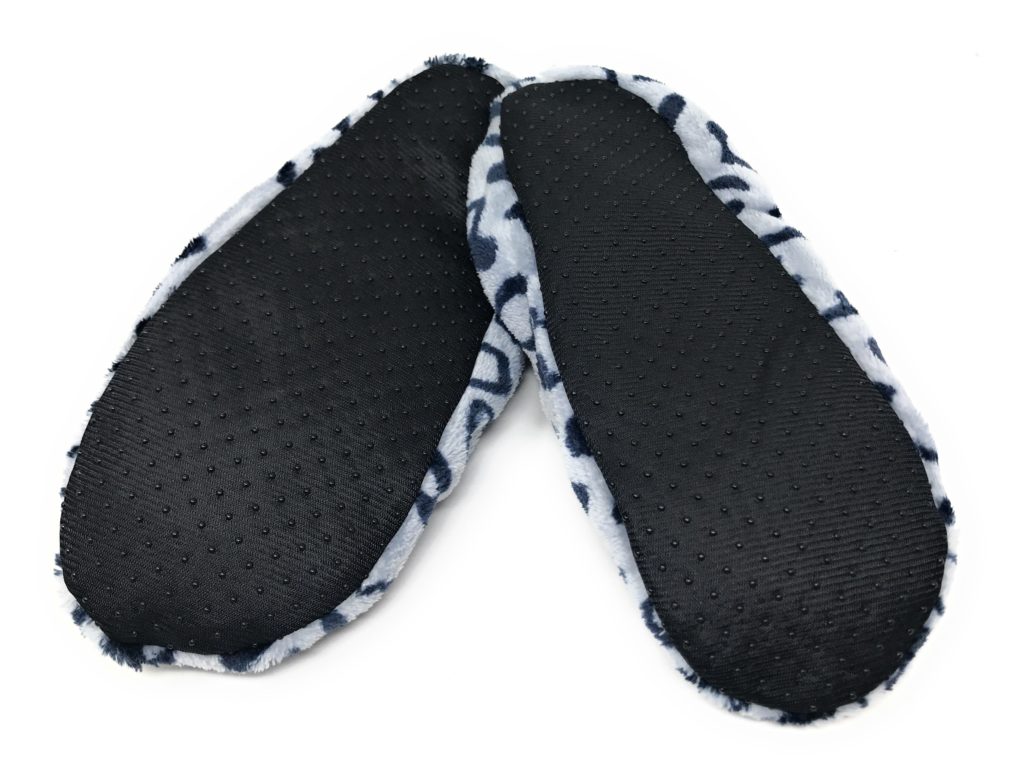 Women's Plush Fleece Lined Cozy Sherpa Gripper Slippers in Leopard Animal Print: Gray