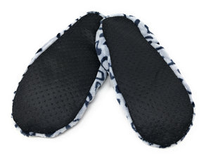 Women's Plush Fleece Lined Cozy Sherpa Gripper Slippers in Leopard Animal Print: Gray