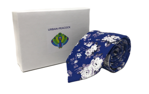 Urban-Peacock Men's Fashion Wedding Floral Slim Necktie: Royal Blue