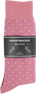 Black Label Men's Dress Socks - Dusty Rose Polka Dot