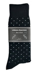 Black Label Men's Dress Socks - Black Polka Dot