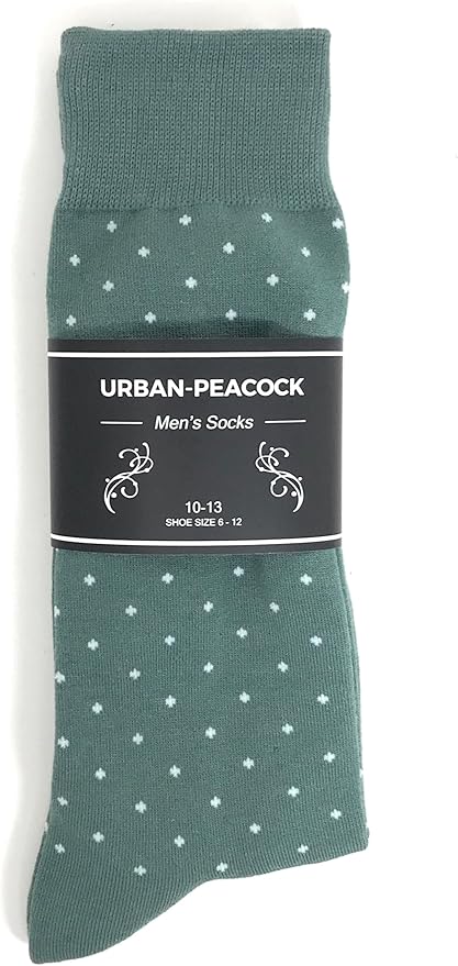 Black Label Men's Dress Socks - Sage Green Polka Dot