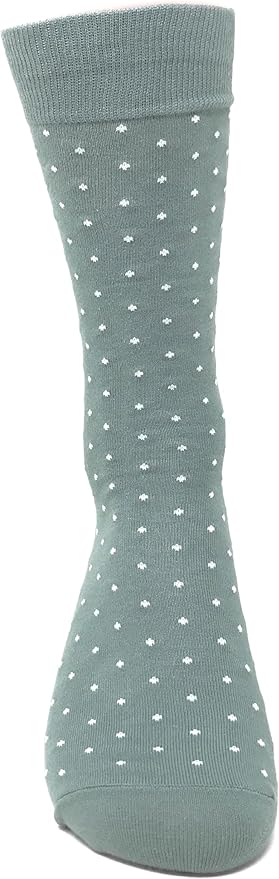 Black Label Men's Dress Socks - Sage Green Polka Dot