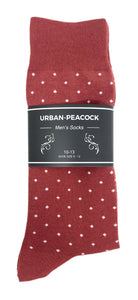 Black Label Men's Dress Socks - Burnt Terracotta Polka Dot