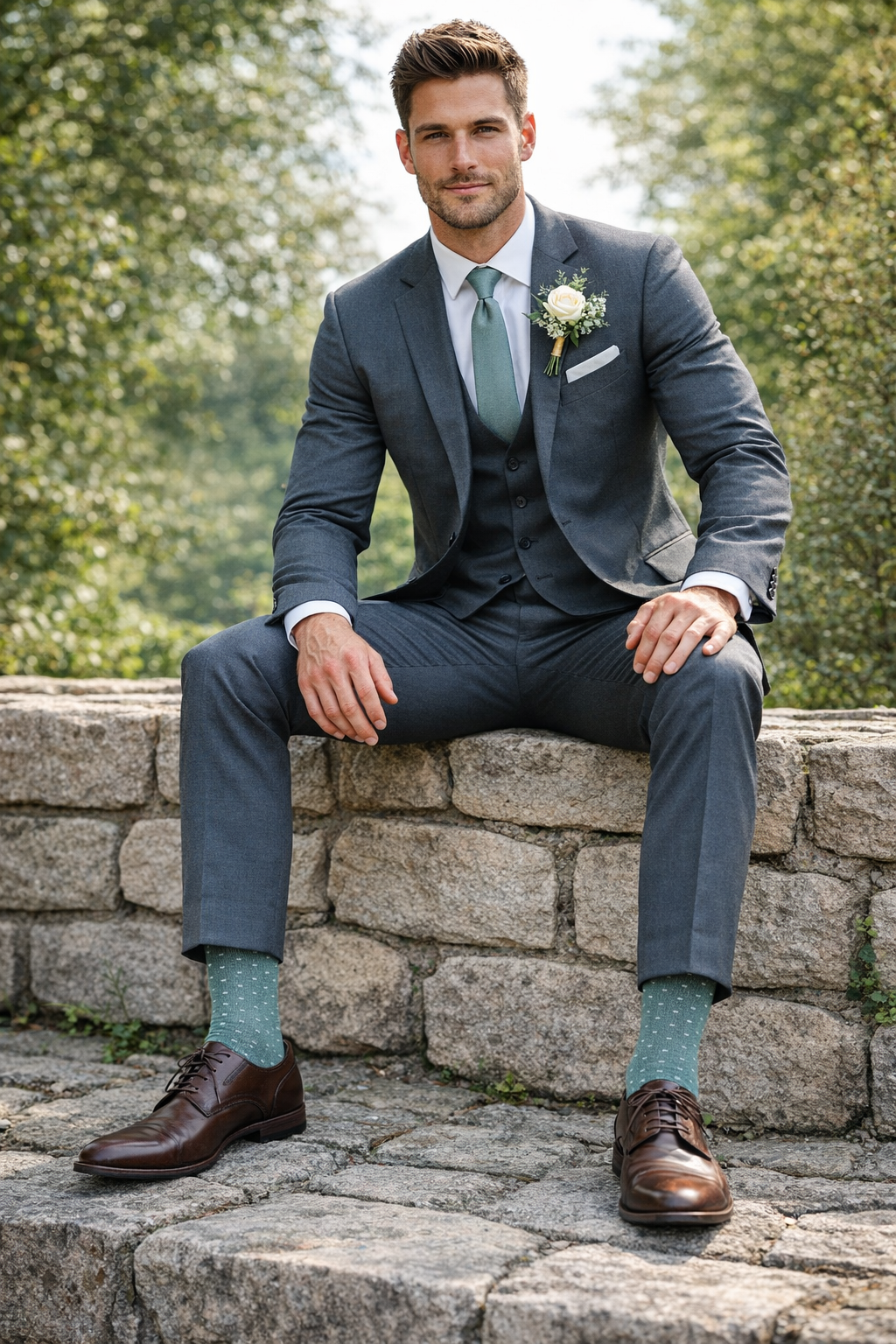 slim fit dress slacks Sage Ribbed Dress Socks, Sage Green Grey White, Premium Cotton Blend, Durable and Comfortable for Men Formal Attire by DAZI