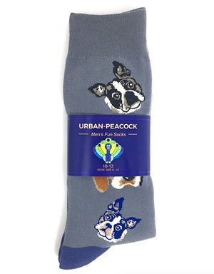 Men's Novelty Crew Socks - Dog Lovers - Grey