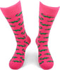 Men's Novelty Crew Socks - Alligators in Pink