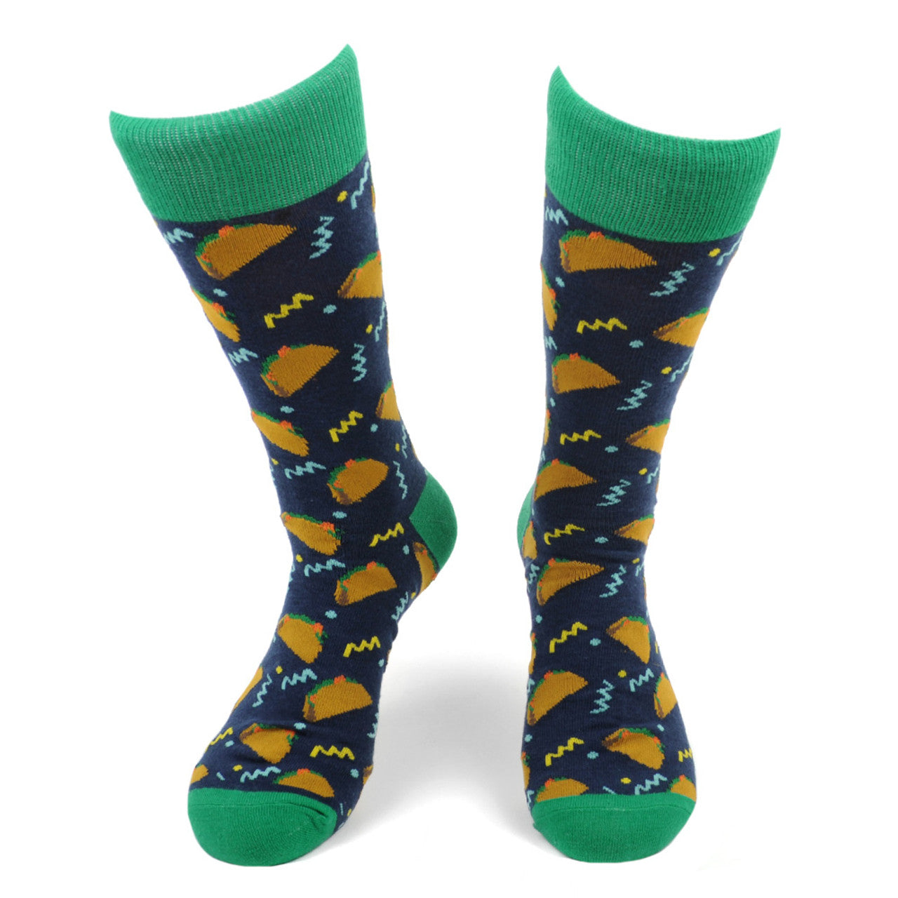 Men's Novelty Crew Socks - Tacos - Navy