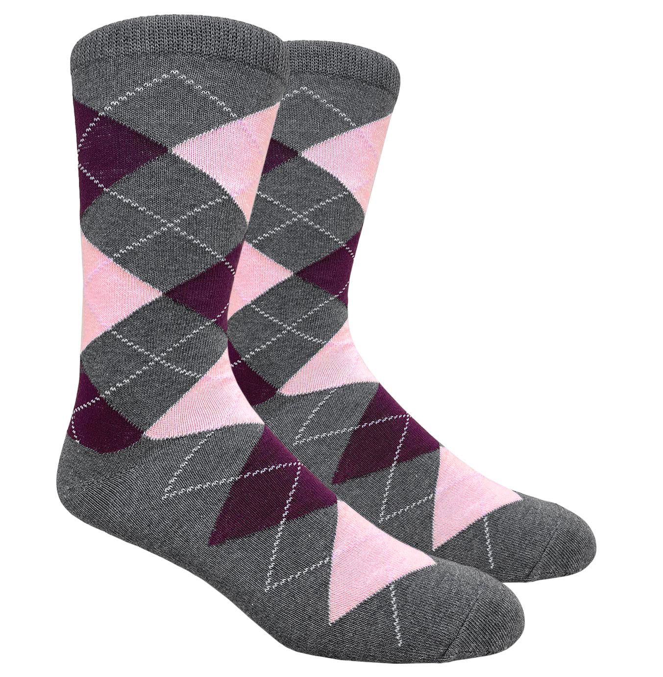 mens pink argyle dress socks Pink & Grey Argyle Dress Socks