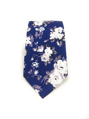 Urban-Peacock Men's Fashion Wedding Floral Slim Necktie: Royal Blue