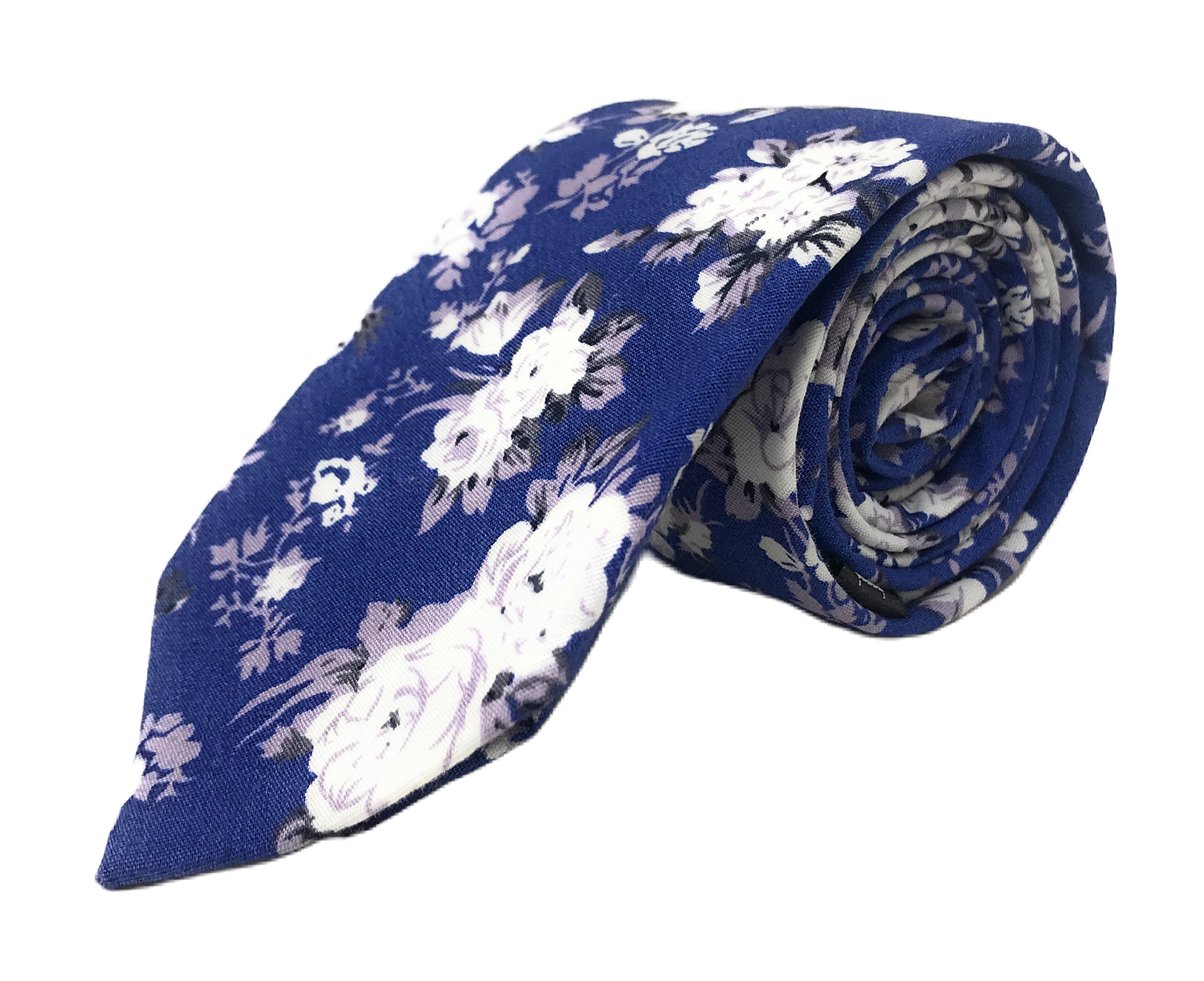 Urban-Peacock Men's Fashion Wedding Floral Slim Necktie: Royal Blue