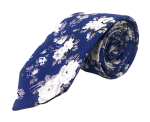Urban-Peacock Men's Fashion Wedding Floral Slim Necktie: Royal Blue