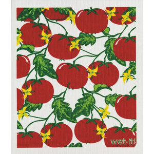 Swedish Treasures Wet-it! Dishcloth & Cleaning Cloth - 2 pack: Tomatoes & Herbs