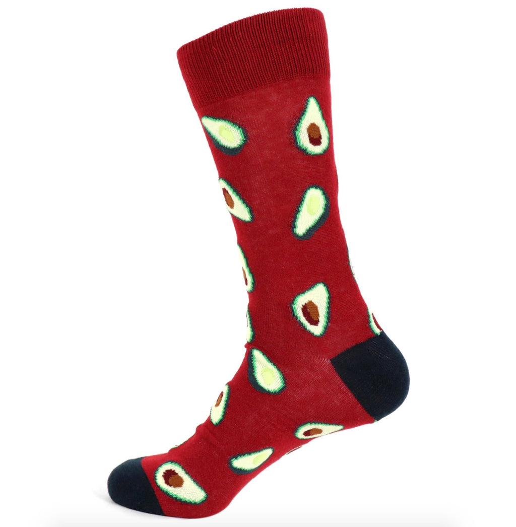 Men's Novelty Crew Socks - Avocados