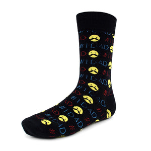 Men's Novelty Crew Socks - Number One - #1 Dad: Black