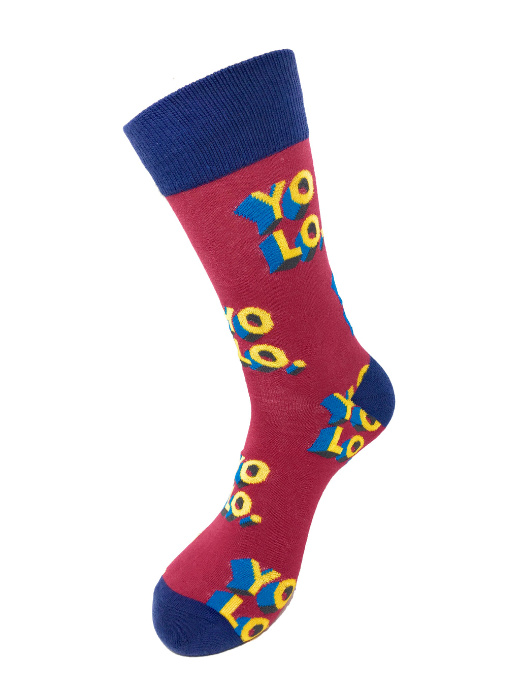 Men's Novelty Crew Socks - YOLO - You Only Live Once - Red