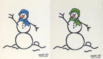 Swedish Treasures Wet-it! Dishcloth & Cleaning Cloth - 2 pack - Snowman Blue / Snowman Green