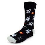 Men's Novelty Crew Socks - Astronauts & Space - Black