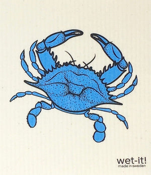 Swedish Treasures Wet-it! Dishcloth & Cleaning Cloth - 2 pack: Blue Crab & Lobster