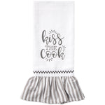 Brownlow Gifts "Kiss the Cook" Flour Sack Tea Towels / Kitchen Towels - 2 Piece Set