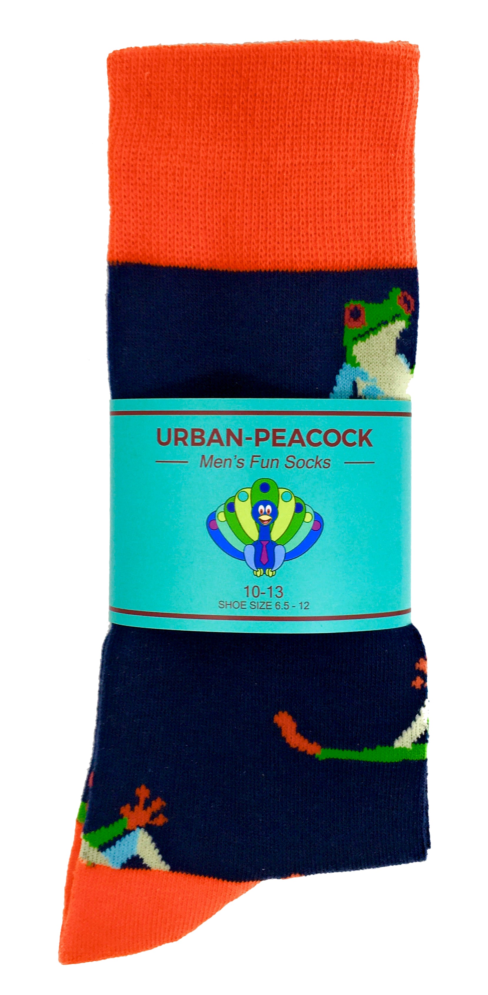 Urban-Peacock Men's Novelty Crew Socks - Frogs - Navy