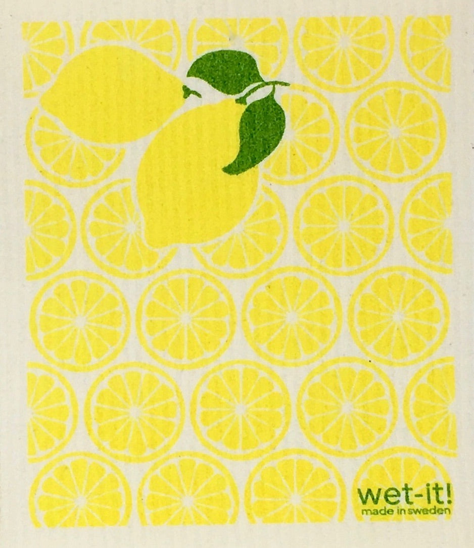 Swedish Treasures Wet-it! Dishcloth & Cleaning Cloth - Lemon Slices