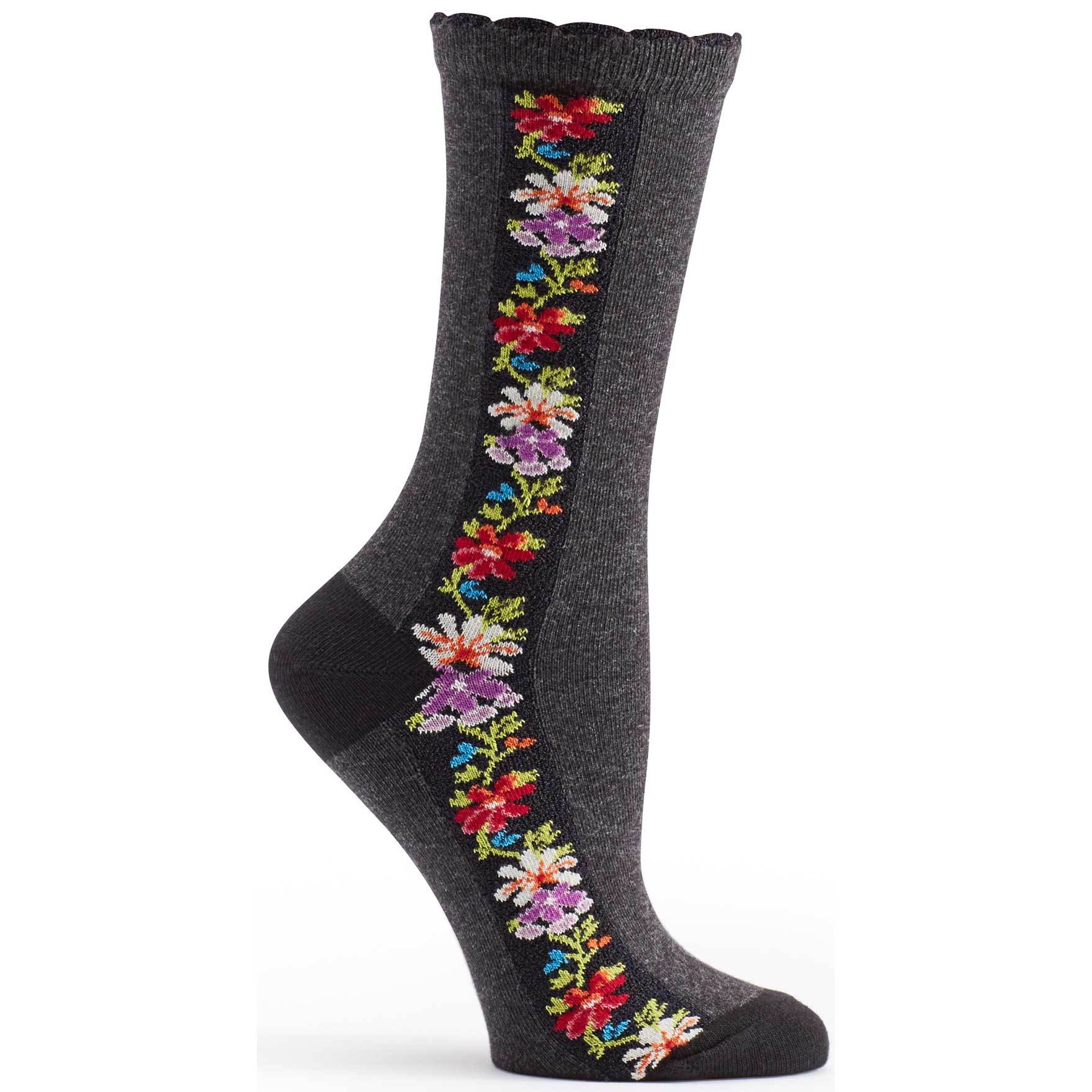 Ozone Women's Nordic Stripe Socks in Heather Charcoal