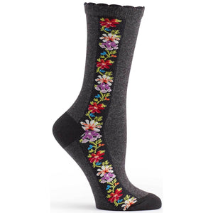 Ozone Women's Nordic Stripe Socks in Heather Charcoal