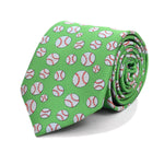 Parquet Men's Novelty Fashion Neckties with Gift Box (Baseball Pattern - Green)