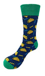 Men's Novelty Crew Socks - Tacos - Navy
