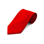 Umo Lorenzo Men's Poly Satin Solid Fashion Neckties with Gift Box (Red)