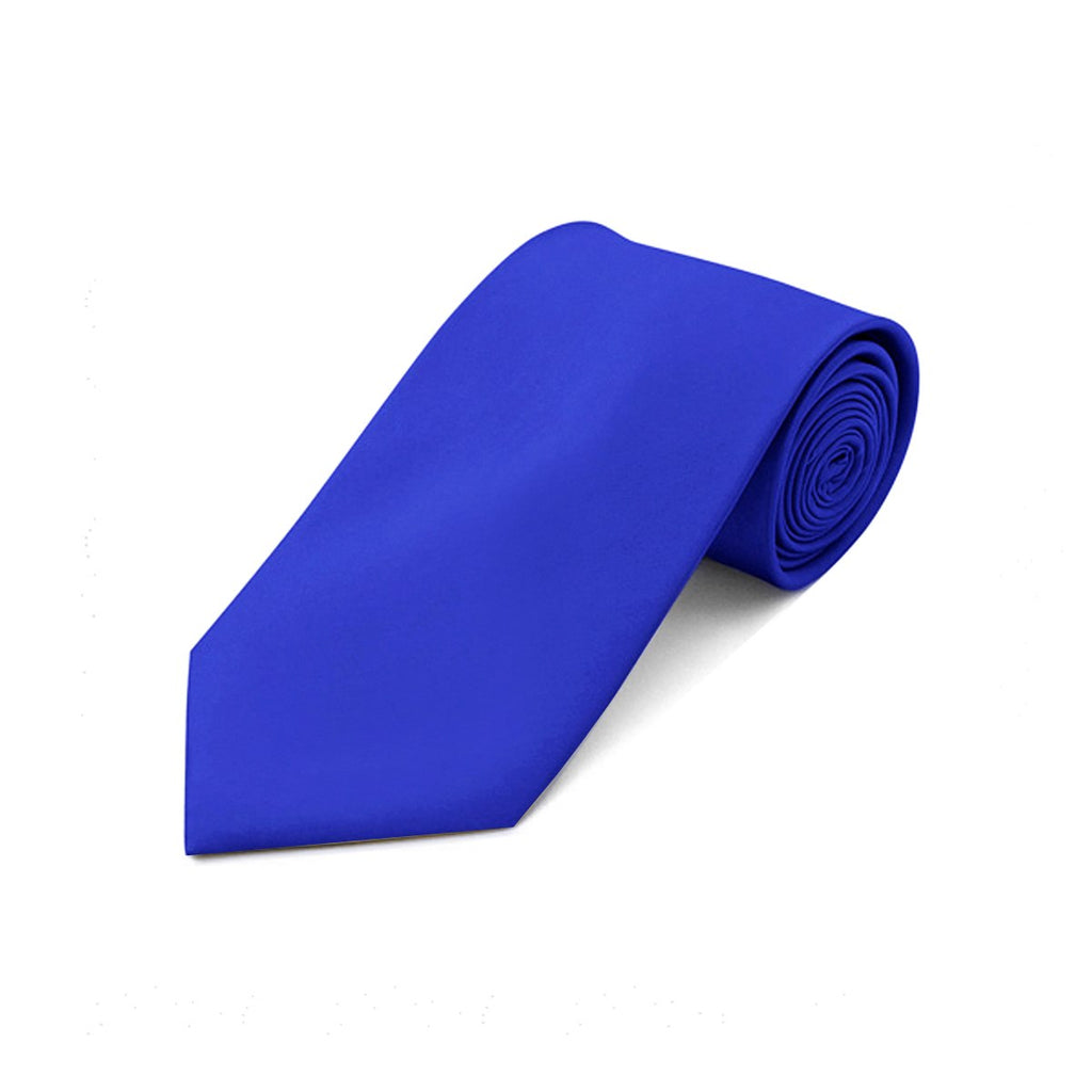 Umo Lorenzo Men's Poly Satin Solid Fashion Neckties with Gift Box (Royal)