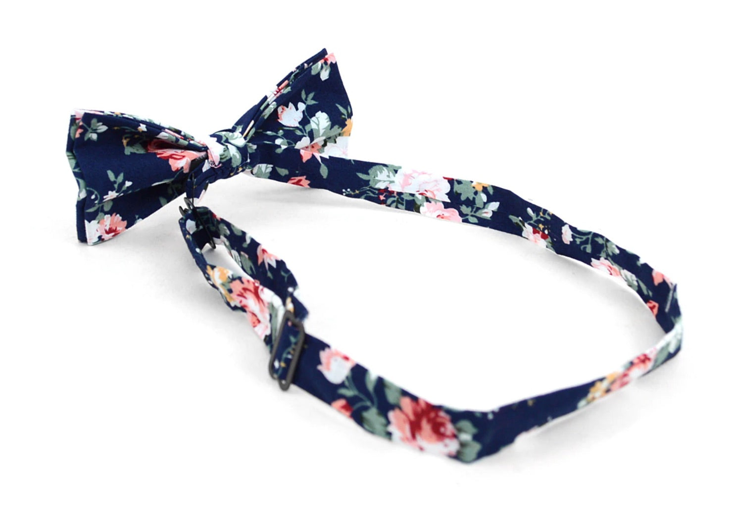 Men's Fashion Wedding Floral Cotton Bow Tie - Navy