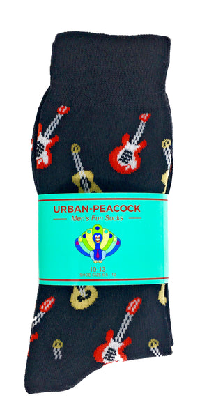 Urban-Peacock Men's Novelty Crew Socks - Guitars
