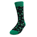 Men's Novelty Crew Socks - Clover - Black & Green