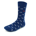 Men's Novelty Crew Socks - Sharks - Blue